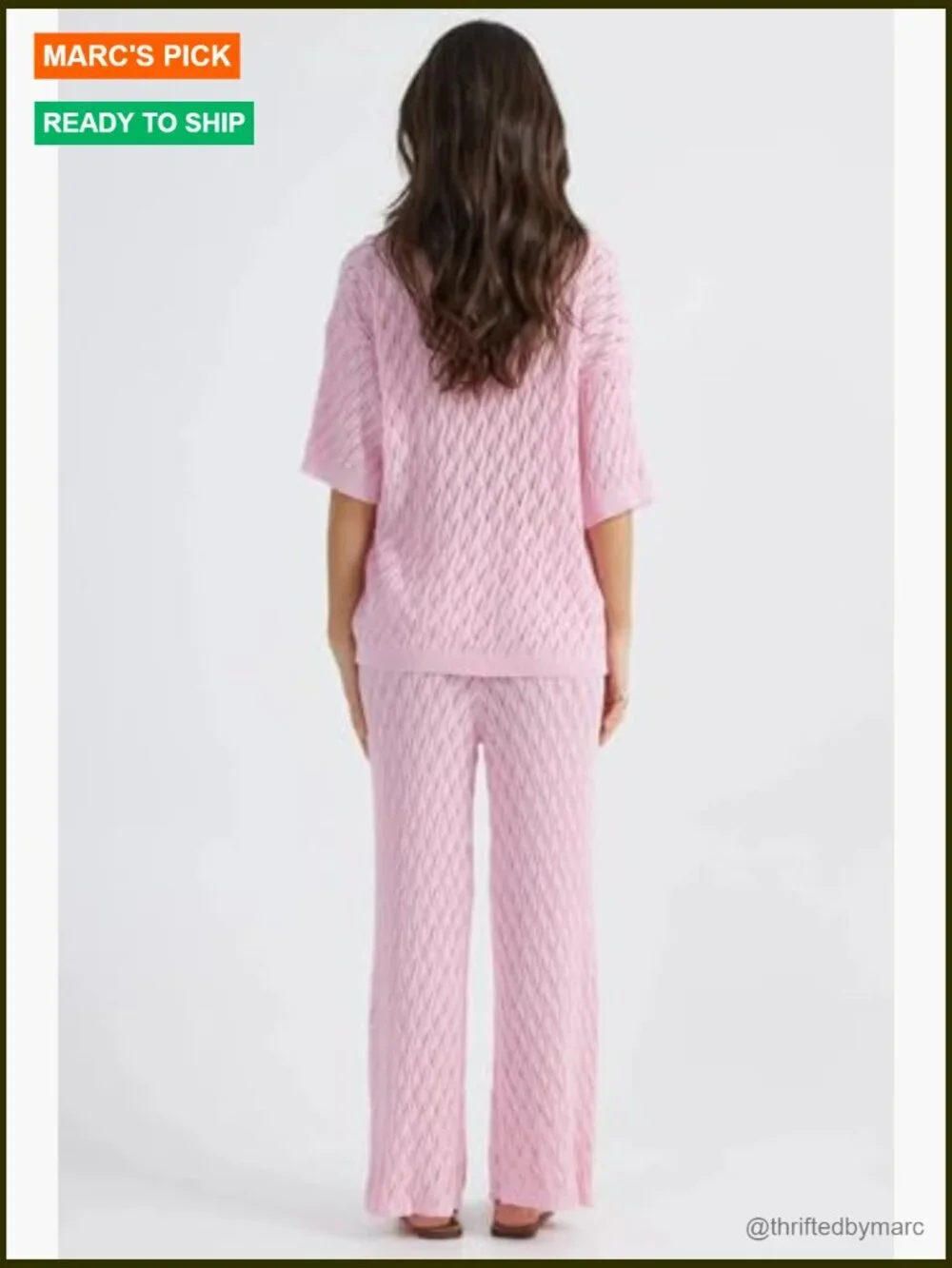 Women's Two Piece Matching Lounge Set - Short Sleeve Button Top & Wide Leg Pants